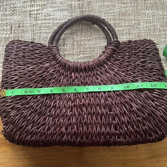Vintage Dark Brown Wicker Purse - Picture 4 of 5